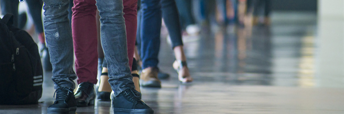 Shoes of people doing a line in a casting for a catwalk - Barcelona