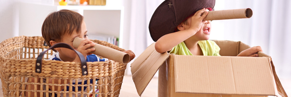 Shot of two young boys playing make believe as pirates